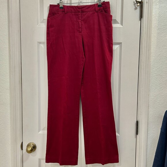 New York & Company Red Straight Leg Ankle Pants Sz. 6 - Picture 1 of 6